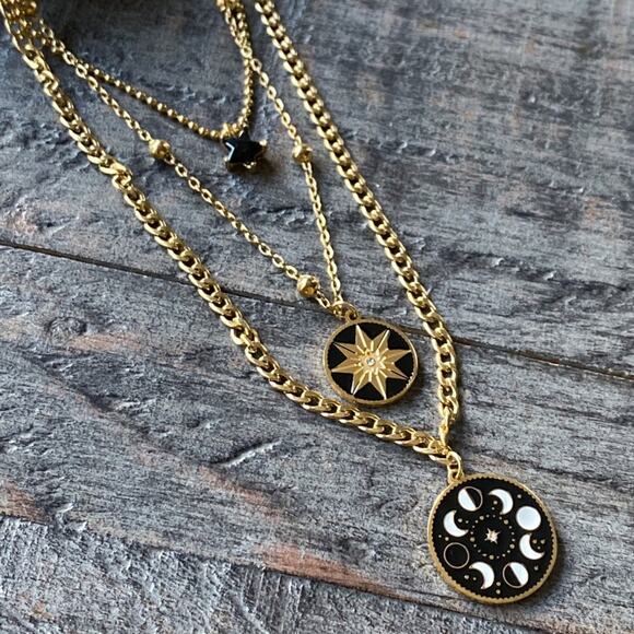 NEW Moon Phases Triple Strand Necklace - Picture 3 of 10